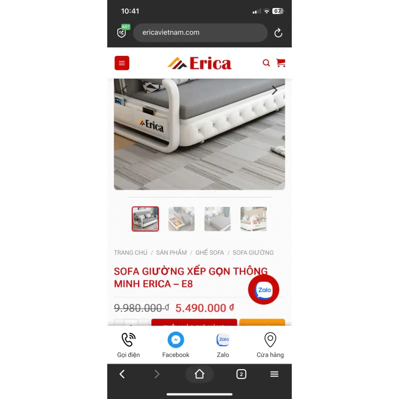 Giường Sofa chính hãng Erica (mới 99%) 708658