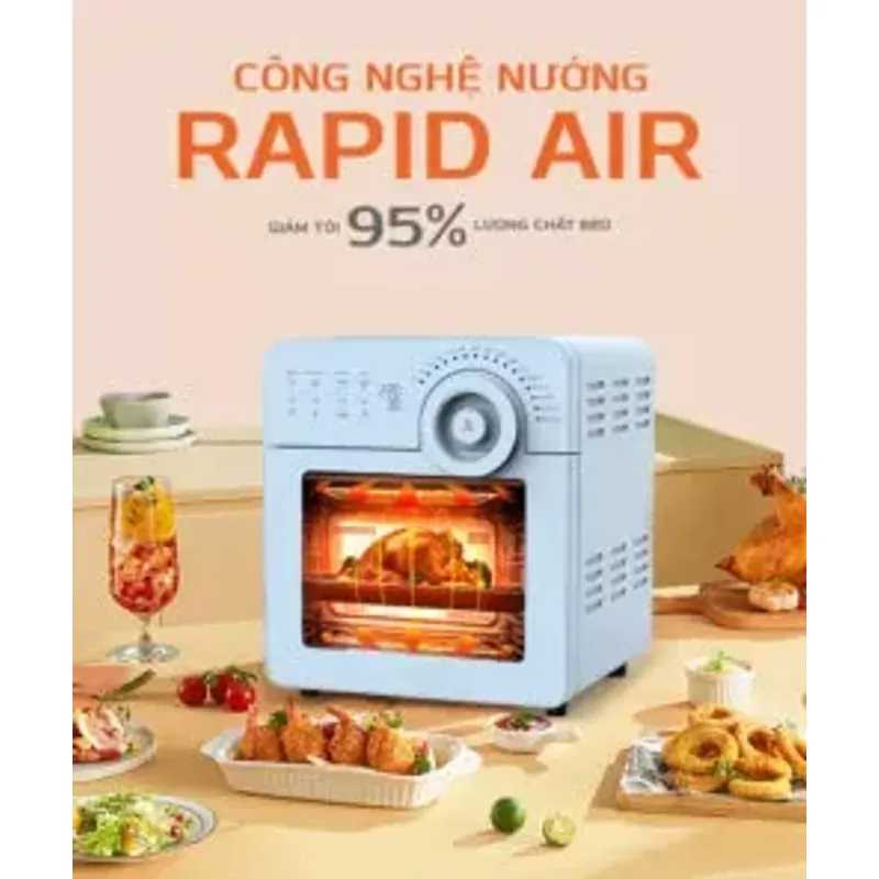 ⚡ UNIE SKY BLUE 14.5L – Công nghệ đối lưu mạnh mẽ, chiên vàng giòn nhanh hơn! 718761