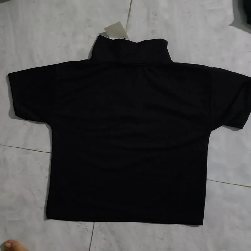 Áo croptop polo cầu vòng nữ free size màu đen nguyên mác 568136