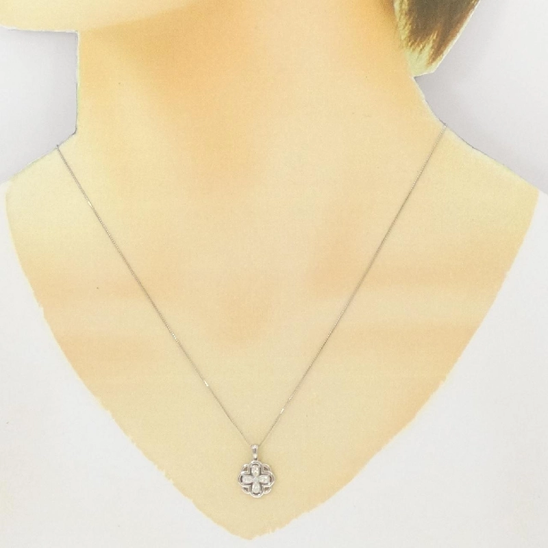 Dây chuyền kim cương hoa PT900/PT850 0.22CT - Hàng hiệu Chính hãng 861821