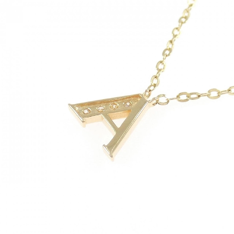 K18YG Chữ cái A Dây chuyền kim cương - Hàng hiệu Chính hãng 858050