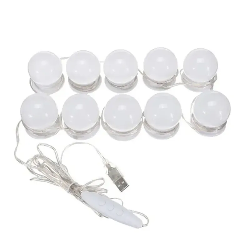 Bộ 10 Bóng Đèn Led Tăng Giảm Ánh Sáng 5 Chế Độ Gắn Gương Bàn Trang Điểm 604294