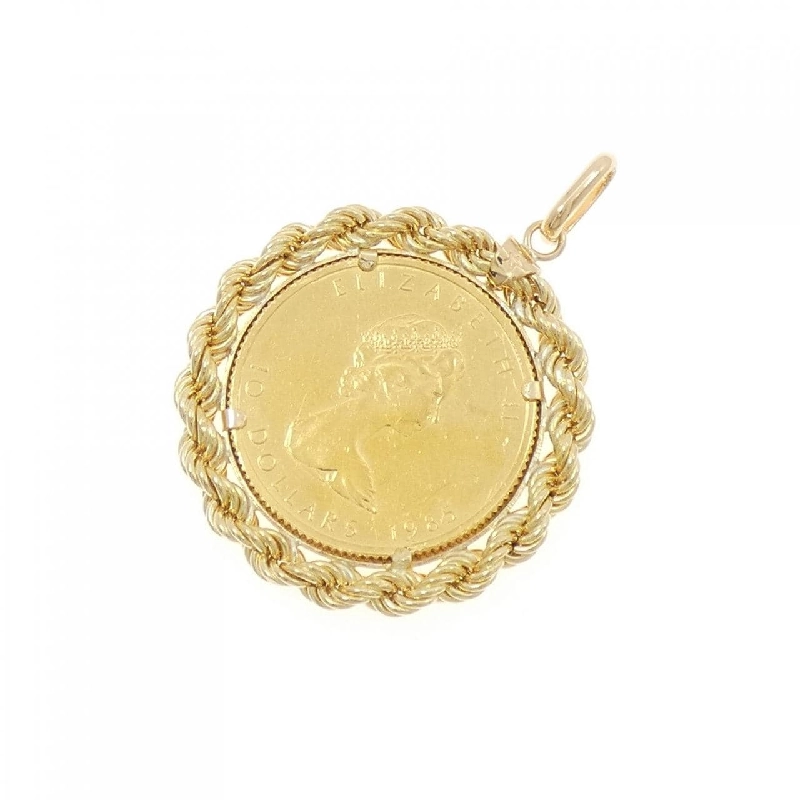 K18YG(枠) Đồng xu mặt dây chuyền - Hàng hiệu Authentic 867462