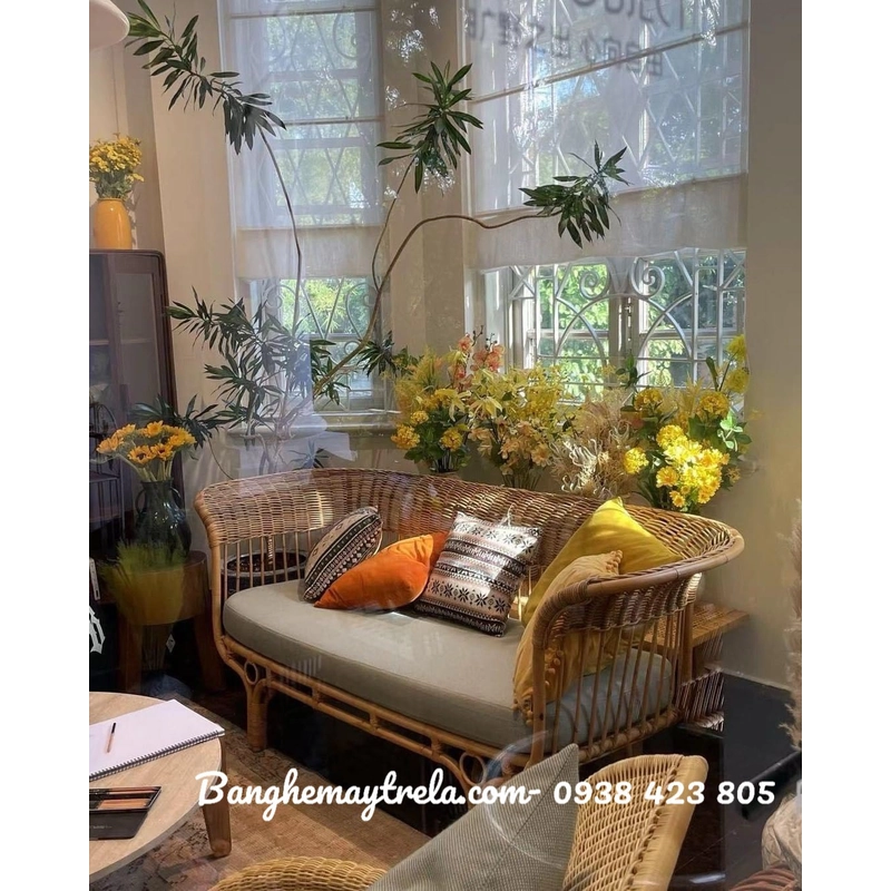Băng ghế sofa mây xòe 443185