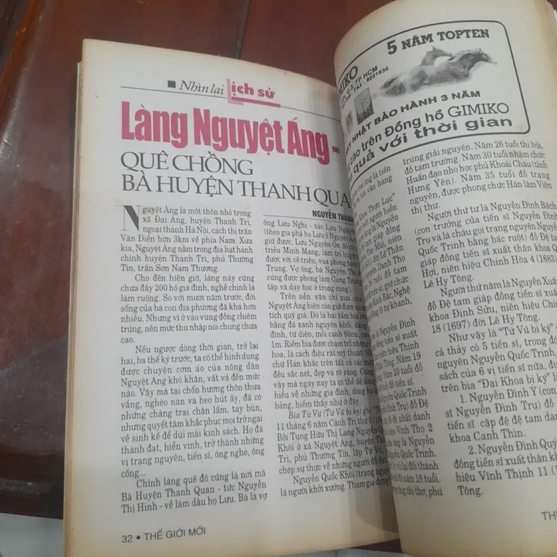 THẾ GIỚI MỚI số 313 ngày 23.11.1998 785501