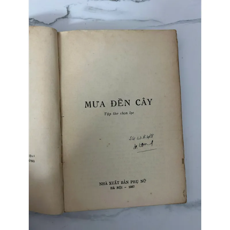 MƯA ĐỀN CÂY - tập thơ có Văn Cao, Hoàng Cầm, Thâm Tâm, Huy Cận, Hữu Loan...in năm 1987 780070