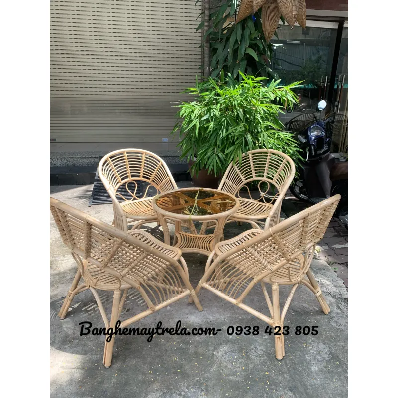 Bàn ghế mây đọc sách uống trà 553406