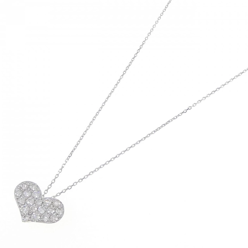 K18WG Dây chuyền kim cương hình trái tim Pavé 0.50CT - Hàng hiệu Chính hãng 862596