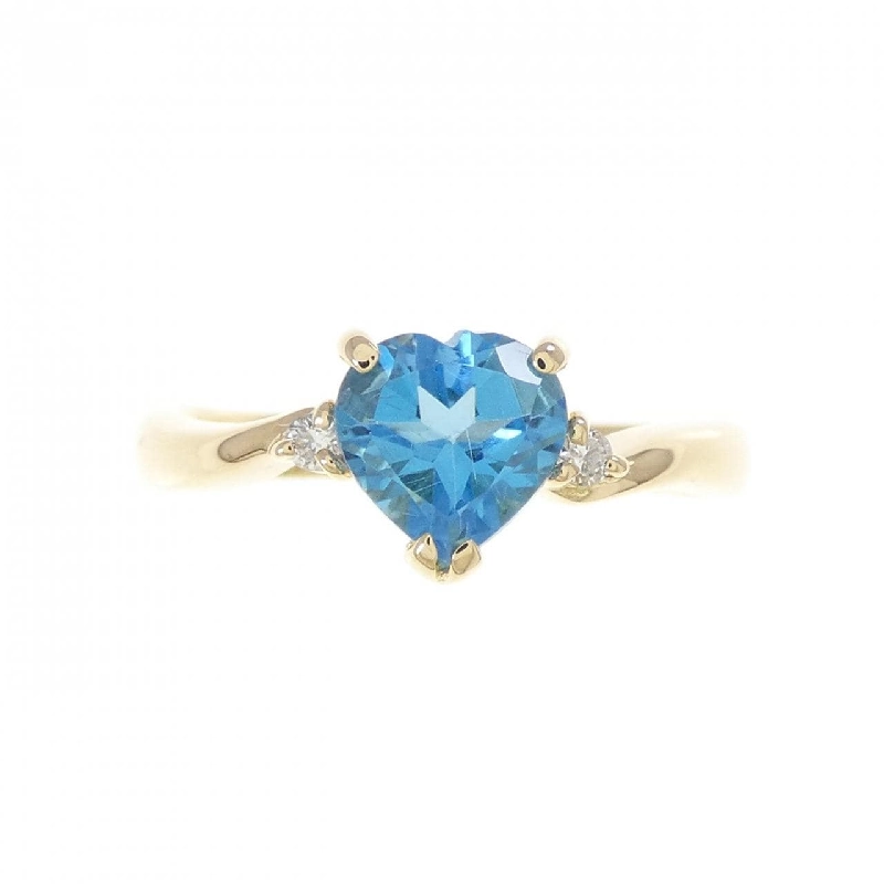 Nhẫn hình trái tim Blue Topaz K18YG - Hàng hiệu Authentic 853978