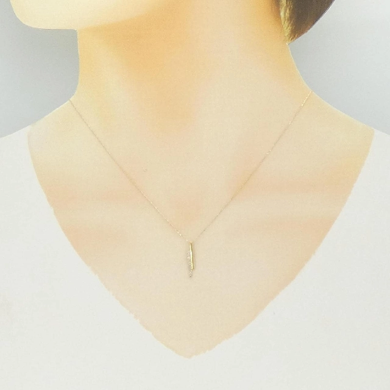 Dây chuyền kim cương K18YG 0.10CT - Hàng hiệu Chính hãng 859943