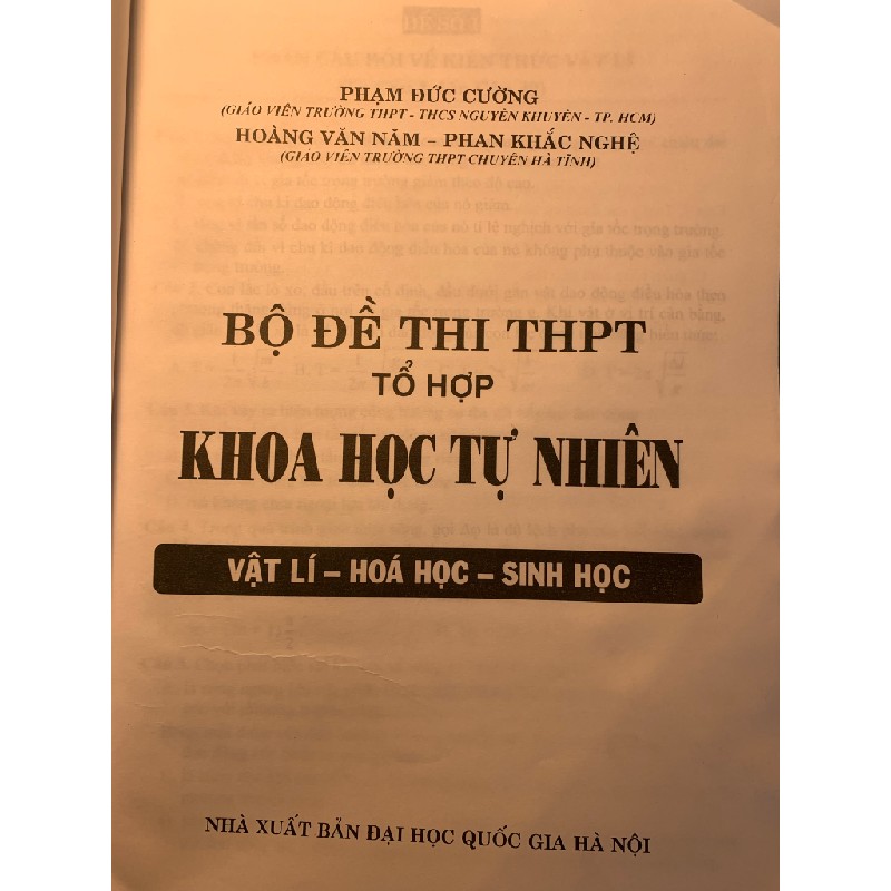 Bộ Đề Thi THPT Tổ Hợp KHTN 8396