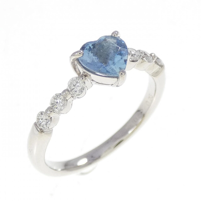 Nhẫn Aquamarine PT900 hình trái tim 0.52CT - Hàng hiệu Chính hãng 846725
