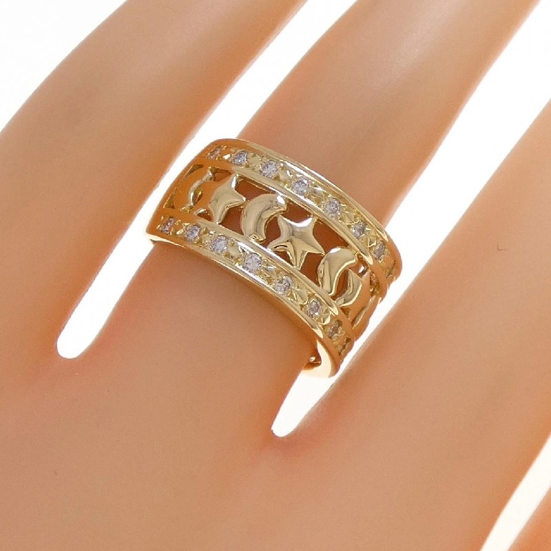 Nhẫn kim cương hình mặt trăng và ngôi sao 750YG - Hàng hiệu Authentic 853313