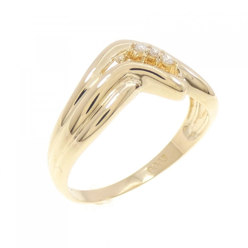 Nhẫn kim cương ba viên K18YG 0.03CT 672346