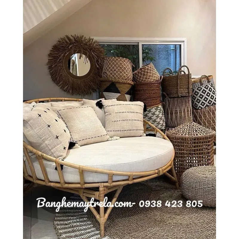 Giường thư giãn mây tự nhiên dáng tròn 712399