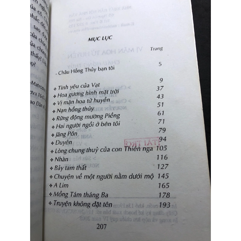 Vị mặn hoa tử huyền 2008 mới 70% ố bẩn nhẹ Châu Hồng Thủy HPB0906 SÁCH VĂN HỌC 914976