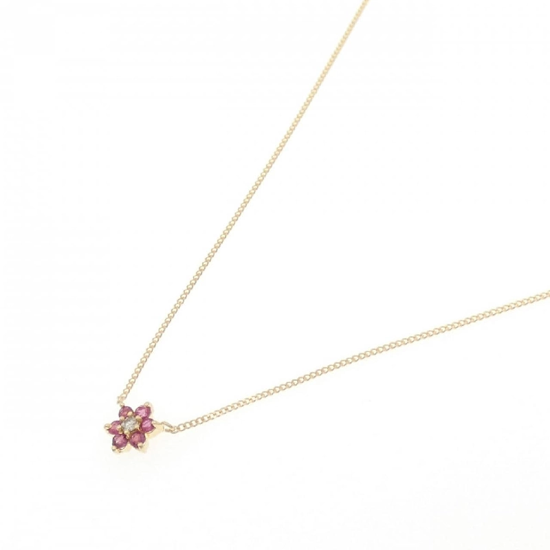 K18YG Hoa Hồng Ruby Dây Chuyền - Hàng hiệu Chính hãng 862795