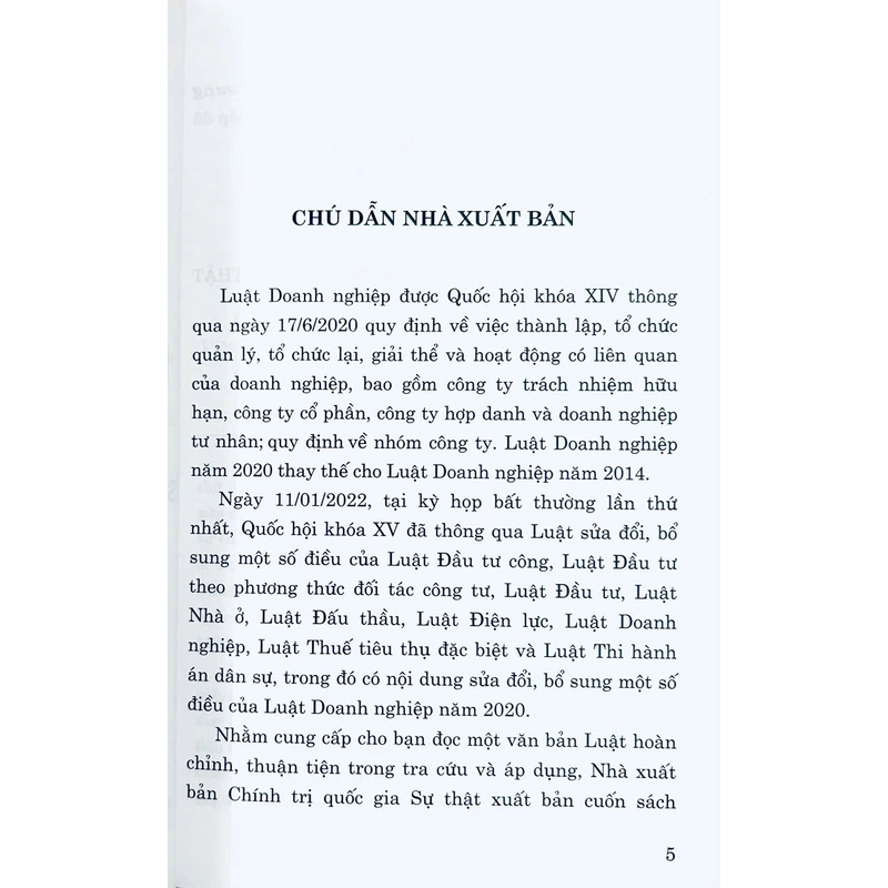 Luật Doanh Nghiệp Năm 2020 (Sửa Đổi, Bổ Sung Năm 2022) 302364