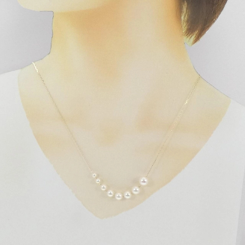 K18YG Ngọc trai Akoya Dây chuyền - Hàng hiệu Chính hãng 860856