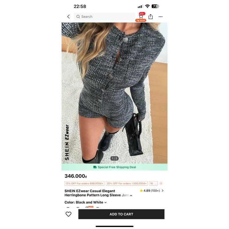 Jumsuit dạ Shein 447782
