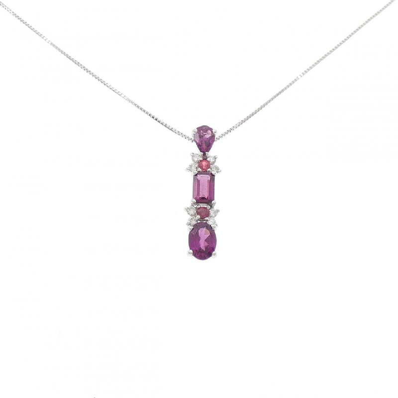 K18WG Dây chuyền đá màu - Hàng hiệu Authentic 861440