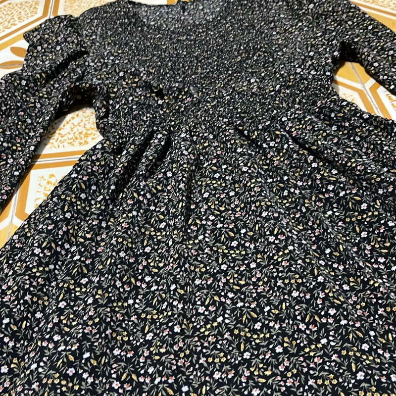 Váy voan hoa công sở 1009651