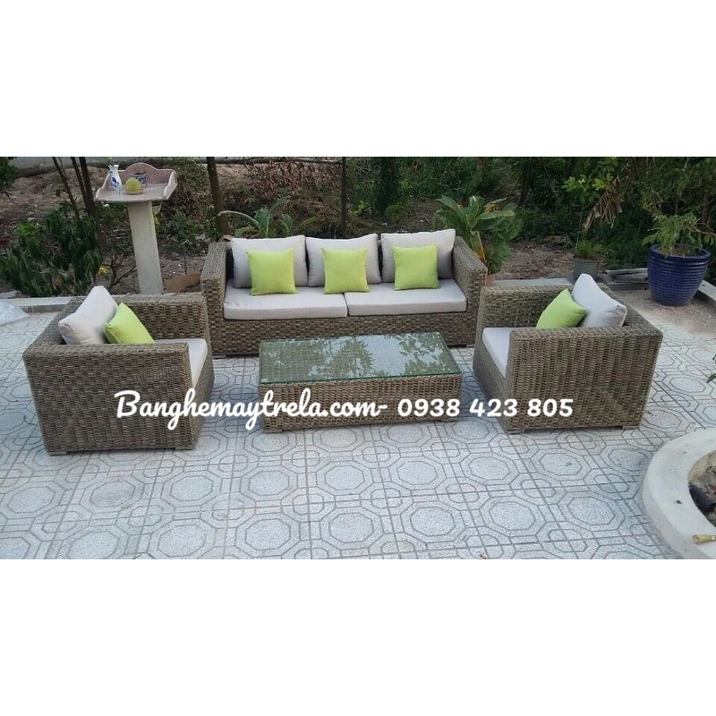 Sofa vuông nhựa giả mây 526349