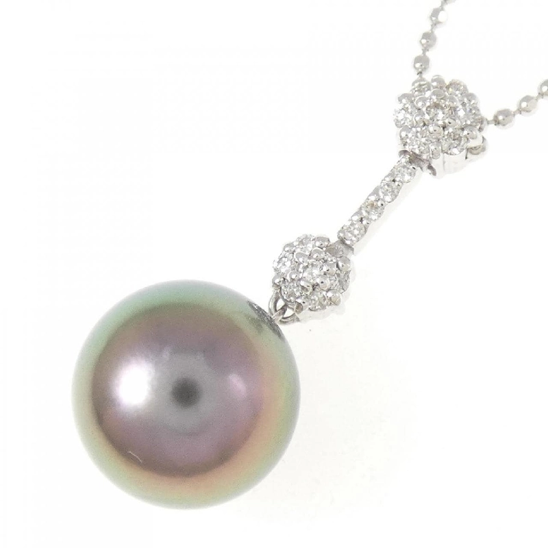 K18WG Ngọc trai đen dây chuyền 11mm - Hàng hiệu Chính hãng 856505