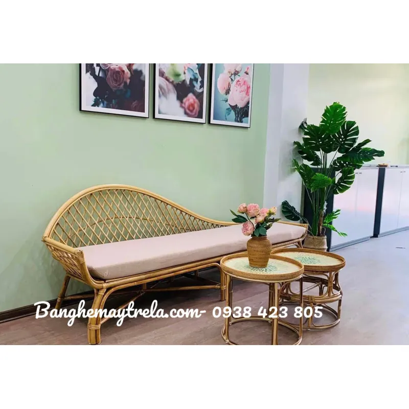 Băng ghế mây tre đan 753525