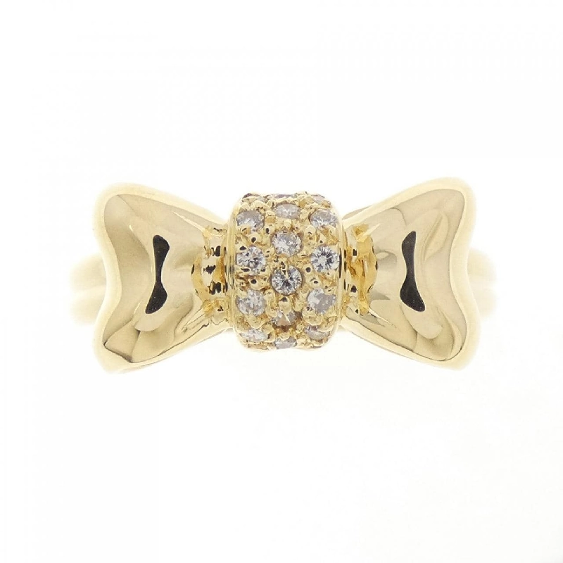 Nhẫn kim cương K18YG hình ruy băng 0.09CT 668192