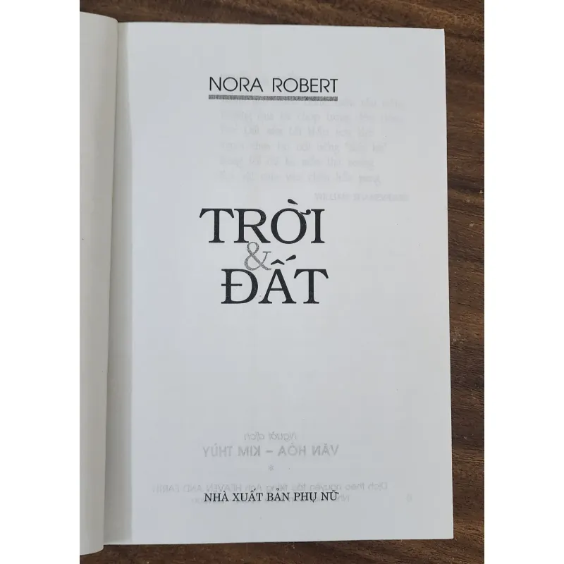 Tiểu thuyết TRỜI & ĐẤT (Nora Robert) - 487 trang 754892