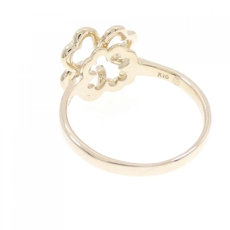 Nhẫn kim cương K10YG hình cỏ ba lá 0.04CT - Hàng hiệu chính hãng 854698