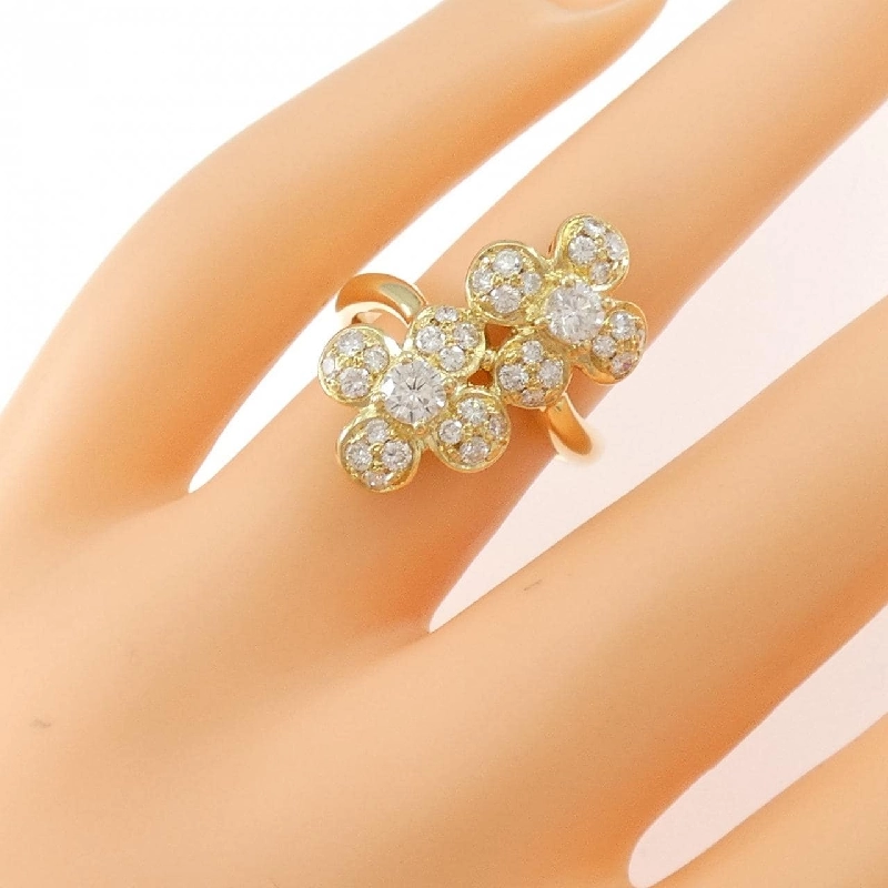 Nhẫn kim cương hoa K18YG 1.09CT 667744