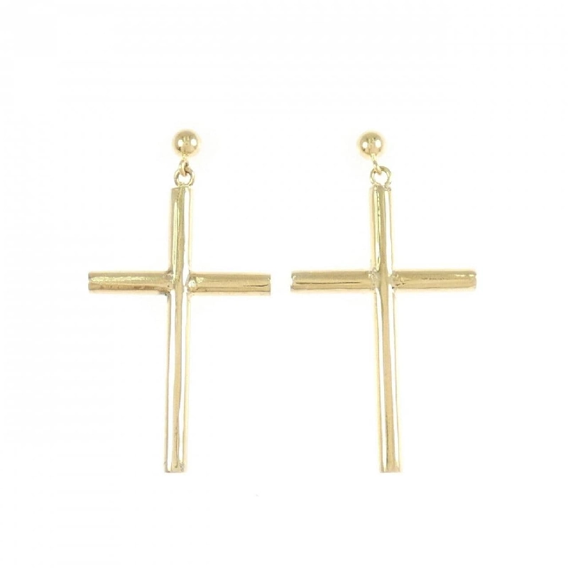K18YG Khuyên tai hình chữ thập - Hàng hiệu Chính hãng 871412