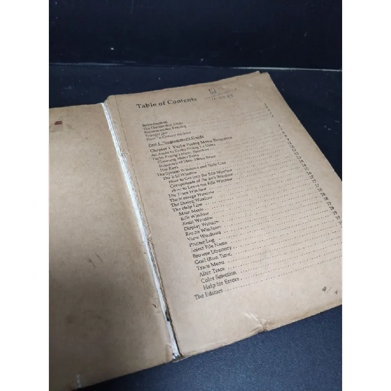 Turbo Prolog 2.0 reference guide mới 60% ố vàng bong gáy rách trang có chữ kí trang đầu có ghim bấm HCM2103 NGOẠI VĂN 410933