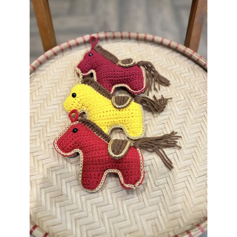 Đồ trang trí Tết Bính Ngọ 2026 con ngựa làm thủ công bằng len, búp bê ngựa bằng len 756055