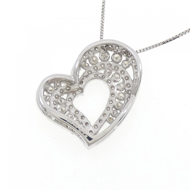 K18WG Dây chuyền kim cương hình trái tim 0.90CT - Hàng hiệu Chính hãng 867550