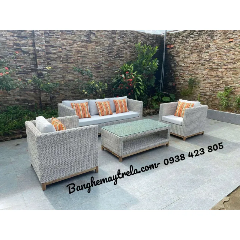 Sofa nhựa giả mây ngoài trời 571506