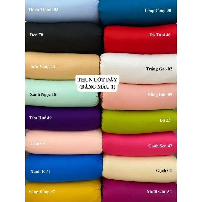 10m Vải lót THUN Silk nhiều màu loại 1 (khách mua chọn màu, x số lượng) 393244