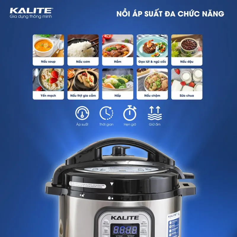 ⭐ KALITE KL-636 – Nồi áp suất đa năng, tiện lợi, hiện đại, nấu ăn chuẩn vị mỗi ngày! 707725
