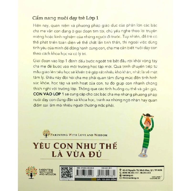 Yêu Con Như Thế Nào Là Vừa Đủ - Con Vào Lớp 1 (Cẩm Nang Nuôi Dạy Trẻ Lớp 1) - Chu Vĩnh Tân, Tôn Văn Hiểu, Lưu Tú Anh 286234