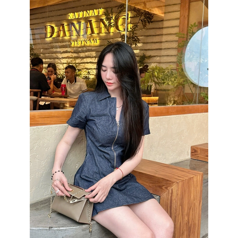 Váy jean màu xanh hàng bao chuẩn đẹp 445075