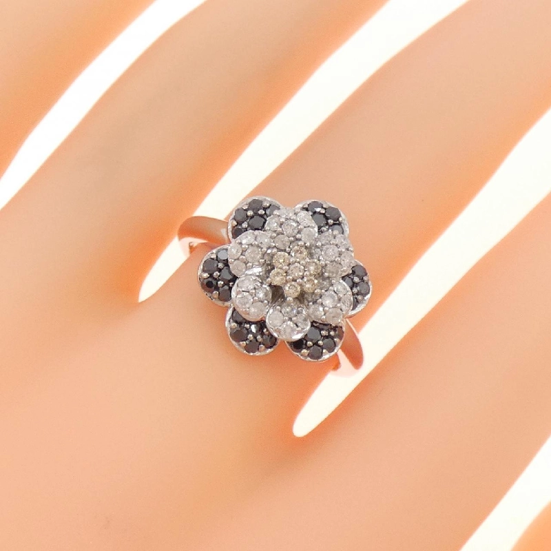 Nhẫn kim cương hoa K18WG/K18BG 665431