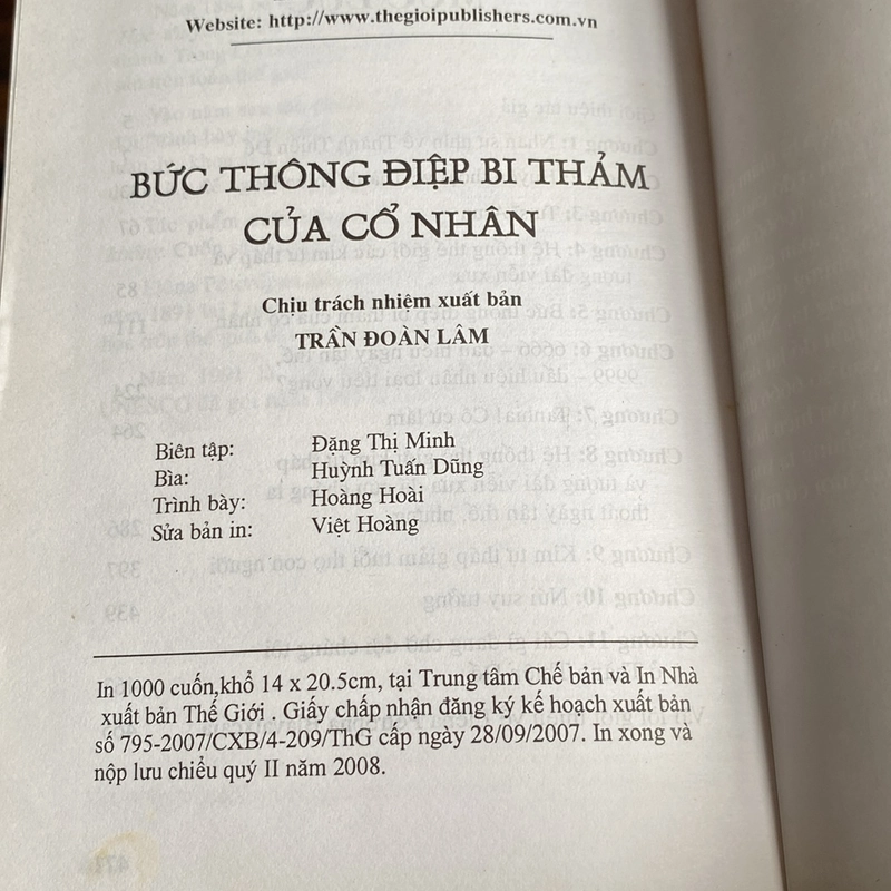 BỨC THÔNG ĐIỆP BI THẢM CỦA CỔ NHÂN (XB 2008) 493286