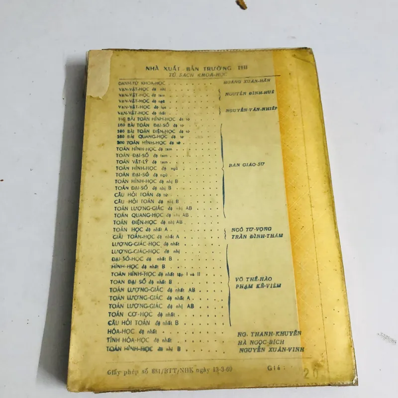 TOÁN ĐẠI SỐ ĐỆ NHỊ A (Ban giáo sư Trường Thi) – luyện thi Tú tài 1 571045