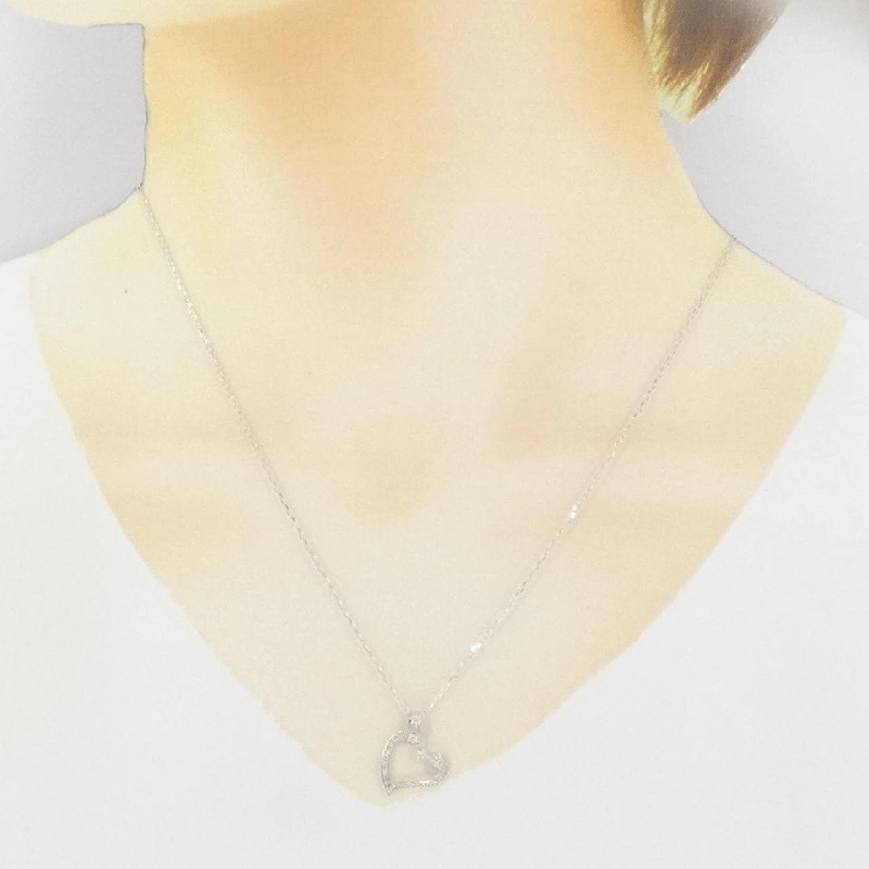 K18WG Dây chuyền hình trái tim kim cương 0.20CT - Hàng hiệu Authentic 860285