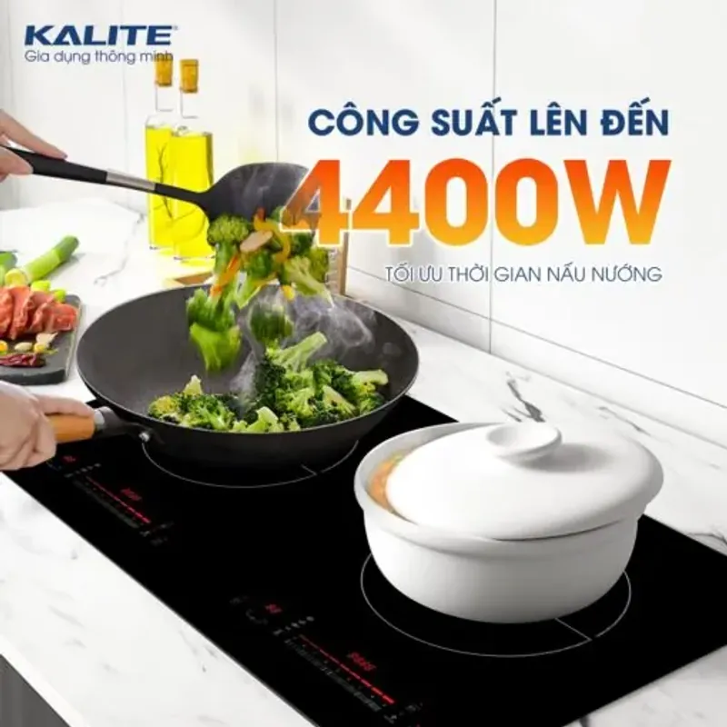 Bếp từ đôi Kalite KDI73 inverter 4400W, công nghệ Booster, mặt kính Kanger 574439