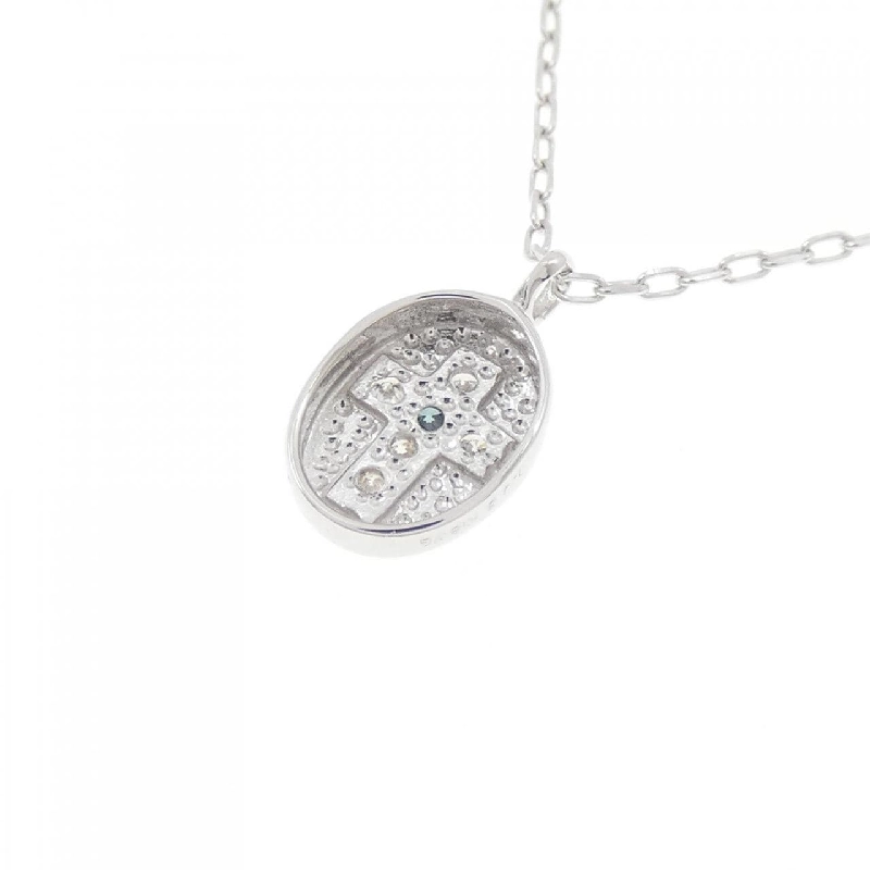 K18WG Dây chuyền kim cương chéo 0.05CT - Hàng hiệu Authentic 860095