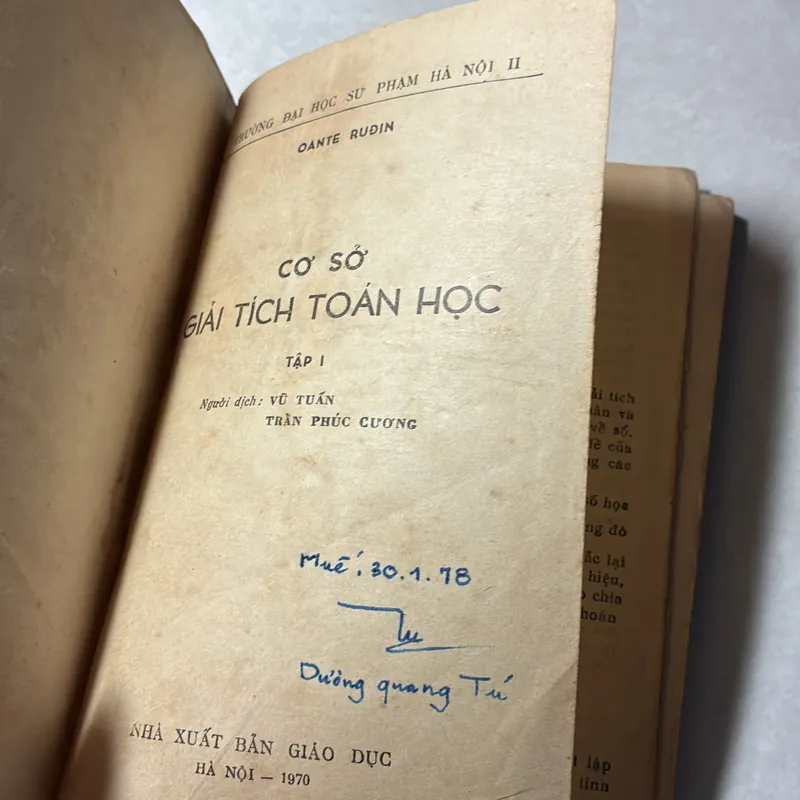 Cơ sở giải tích toán học Tập 1 - Oante Rudin - 1979s 740044
