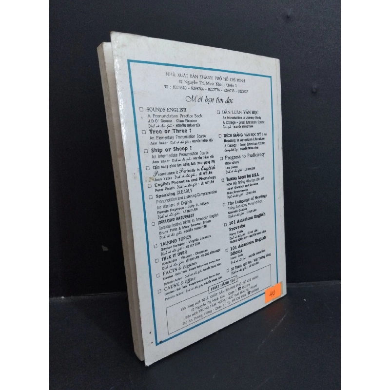 Luyện âm tiếng anh trình độ trung cấp mới 90% bẩn bìa, ố nhẹ 1997 HCM0412 Ann Baker HỌC NGOẠI NGỮ 918809